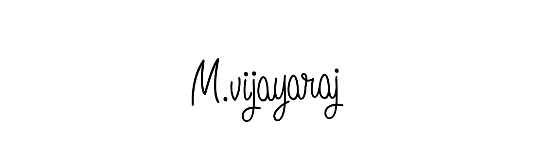 Use a signature maker to create a handwritten signature online. With this signature software, you can design (Angelique-Rose-font-FFP) your own signature for name M.vijayaraj. M.vijayaraj signature style 5 images and pictures png