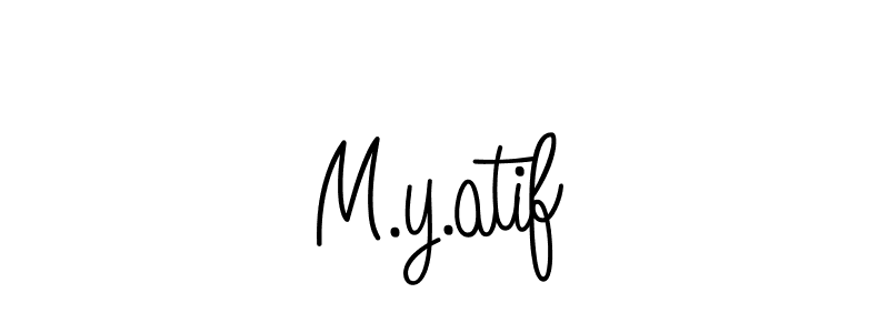 The best way (Angelique-Rose-font-FFP) to make a short signature is to pick only two or three words in your name. The name M.y.atif include a total of six letters. For converting this name. M.y.atif signature style 5 images and pictures png
