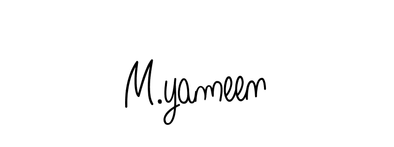 Use a signature maker to create a handwritten signature online. With this signature software, you can design (Angelique-Rose-font-FFP) your own signature for name M.yameen. M.yameen signature style 5 images and pictures png