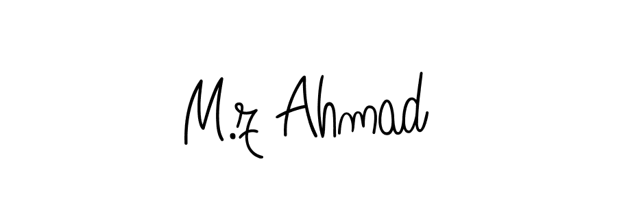 The best way (Angelique-Rose-font-FFP) to make a short signature is to pick only two or three words in your name. The name M.z Ahmad include a total of six letters. For converting this name. M.z Ahmad signature style 5 images and pictures png