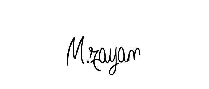 You should practise on your own different ways (Angelique-Rose-font-FFP) to write your name (M.zayan) in signature. don't let someone else do it for you. M.zayan signature style 5 images and pictures png