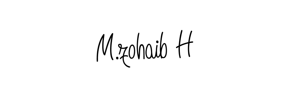 Also we have M.zohaib H name is the best signature style. Create professional handwritten signature collection using Angelique-Rose-font-FFP autograph style. M.zohaib H signature style 5 images and pictures png