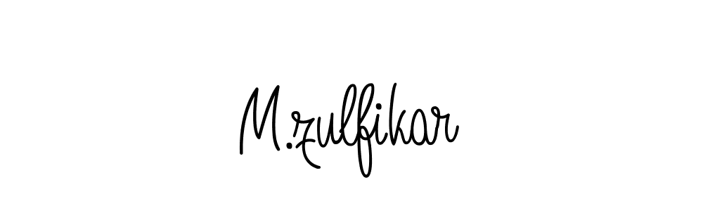 How to make M.zulfikar name signature. Use Angelique-Rose-font-FFP style for creating short signs online. This is the latest handwritten sign. M.zulfikar signature style 5 images and pictures png