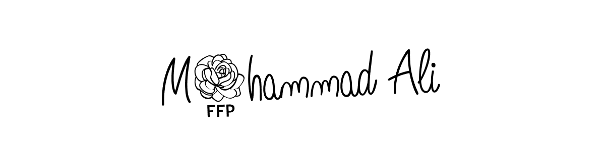 Use a signature maker to create a handwritten signature online. With this signature software, you can design (Angelique-Rose-font-FFP) your own signature for name M0hammad Ali. M0hammad Ali signature style 5 images and pictures png