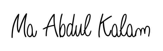 Looking for an artistic signature for Ma Abdul Kalam? The Angelique-Rose-font-FFP calligraphy style gives a sophisticated flow suitable for business cards and emails. Ma Abdul Kalam signature style 5 images and pictures png