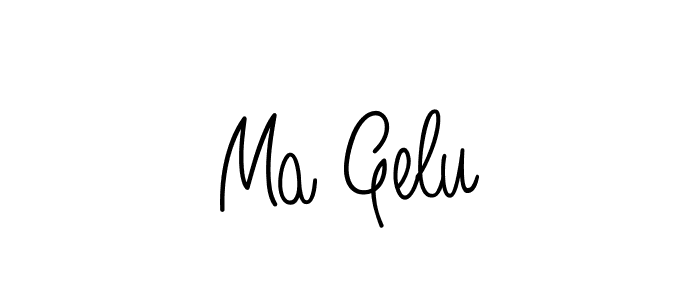 How to make Ma Gelu name signature. Use Angelique-Rose-font-FFP style for creating short signs online. This is the latest handwritten sign. Ma Gelu signature style 5 images and pictures png