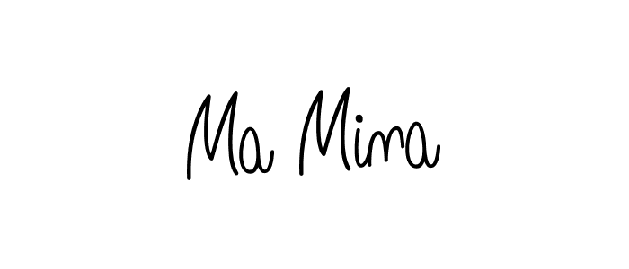 You should practise on your own different ways (Angelique-Rose-font-FFP) to write your name (Ma Mina) in signature. don't let someone else do it for you. Ma Mina signature style 5 images and pictures png