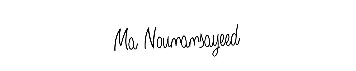 Also we have Ma Nounansayeed name is the best signature style. Create professional handwritten signature collection using Angelique-Rose-font-FFP autograph style. Ma Nounansayeed signature style 5 images and pictures png