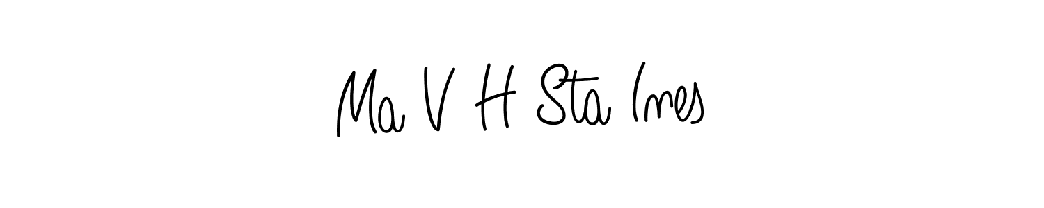 The best way (Angelique-Rose-font-FFP) to make a short signature is to pick only two or three words in your name. The name Ma V H Sta Ines include a total of six letters. For converting this name. Ma V H Sta Ines signature style 5 images and pictures png