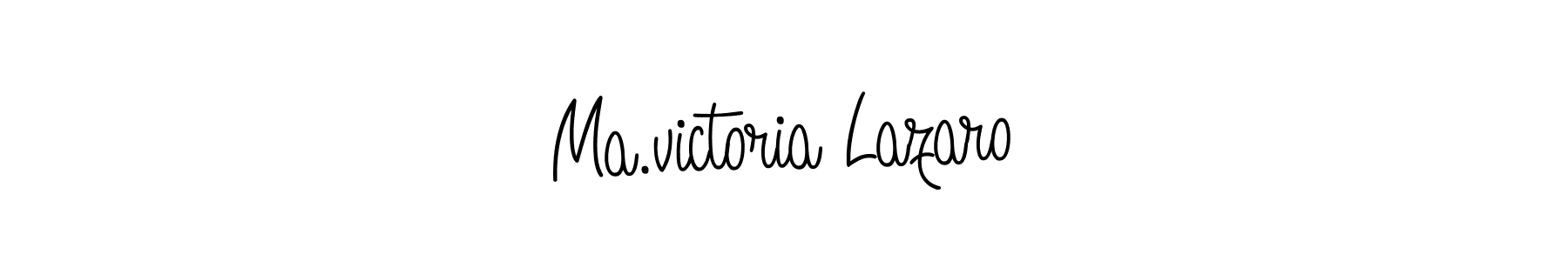 Use a signature maker to create a handwritten signature online. With this signature software, you can design (Angelique-Rose-font-FFP) your own signature for name Ma.victoria Lazaro. Ma.victoria Lazaro signature style 5 images and pictures png