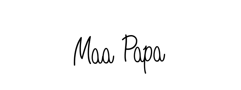 Make a beautiful signature design for name Maa Papa. With this signature (Angelique-Rose-font-FFP) style, you can create a handwritten signature for free. Maa Papa signature style 5 images and pictures png