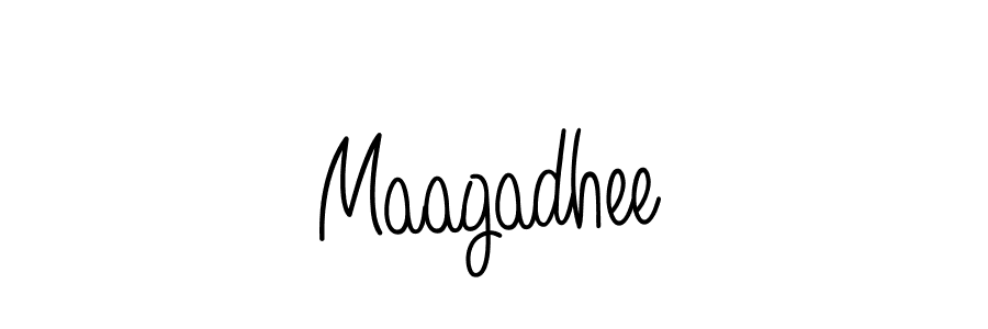 Use a signature maker to create a handwritten signature online. With this signature software, you can design (Angelique-Rose-font-FFP) your own signature for name Maagadhee. Maagadhee signature style 5 images and pictures png