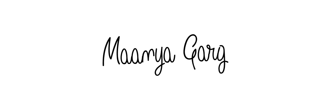 Make a beautiful signature design for name Maanya Garg. With this signature (Angelique-Rose-font-FFP) style, you can create a handwritten signature for free. Maanya Garg signature style 5 images and pictures png