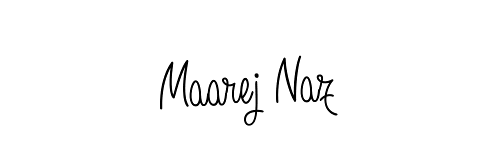 Use a signature maker to create a handwritten signature online. With this signature software, you can design (Angelique-Rose-font-FFP) your own signature for name Maarej Naz. Maarej Naz signature style 5 images and pictures png