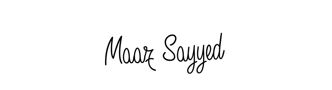 Use a signature maker to create a handwritten signature online. With this signature software, you can design (Angelique-Rose-font-FFP) your own signature for name Maaz Sayyed. Maaz Sayyed signature style 5 images and pictures png