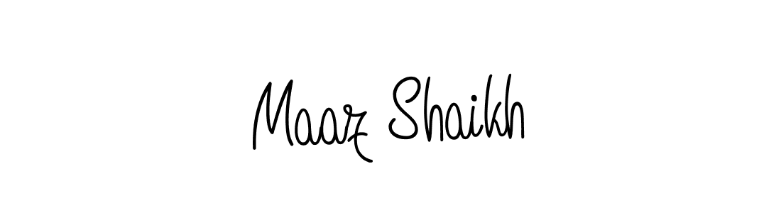 The best way (Angelique-Rose-font-FFP) to make a short signature is to pick only two or three words in your name. The name Maaz Shaikh include a total of six letters. For converting this name. Maaz Shaikh signature style 5 images and pictures png