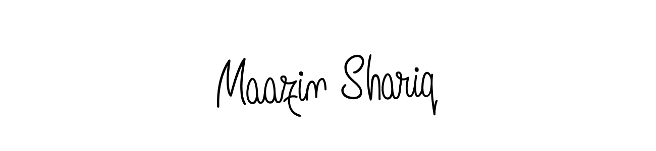 You should practise on your own different ways (Angelique-Rose-font-FFP) to write your name (Maazin Shariq) in signature. don't let someone else do it for you. Maazin Shariq signature style 5 images and pictures png