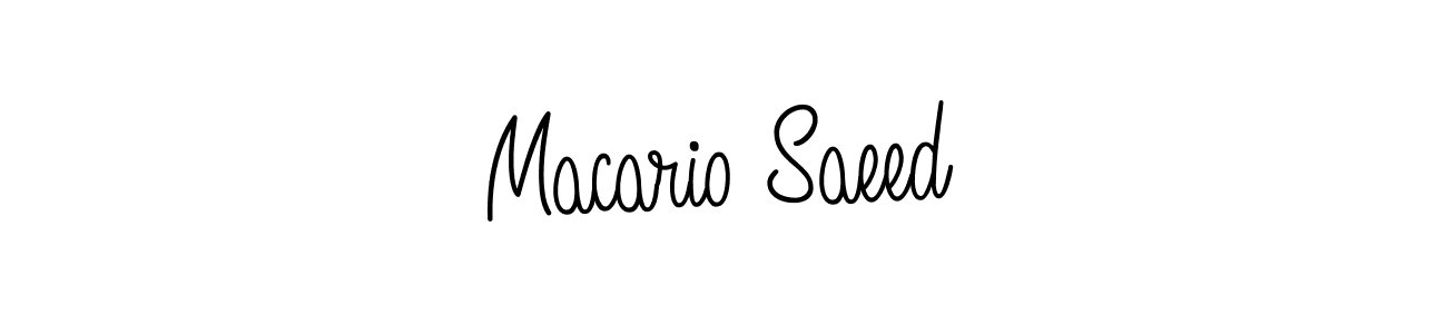 Macario Saeed stylish signature style. Best Handwritten Sign (Angelique-Rose-font-FFP) for my name. Handwritten Signature Collection Ideas for my name Macario Saeed. Macario Saeed signature style 5 images and pictures png