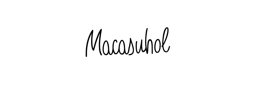 How to Draw Macasuhol signature style? Angelique-Rose-font-FFP is a latest design signature styles for name Macasuhol. Macasuhol signature style 5 images and pictures png