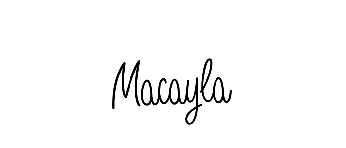 Make a beautiful signature design for name Macayla. With this signature (Angelique-Rose-font-FFP) style, you can create a handwritten signature for free. Macayla signature style 5 images and pictures png