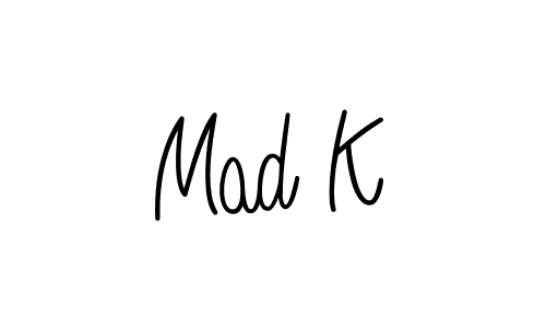 if you are searching for the best signature style for your name Mad K. so please give up your signature search. here we have designed multiple signature styles  using Angelique-Rose-font-FFP. Mad K signature style 5 images and pictures png
