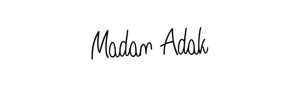 Use a signature maker to create a handwritten signature online. With this signature software, you can design (Angelique-Rose-font-FFP) your own signature for name Madan Adak. Madan Adak signature style 5 images and pictures png