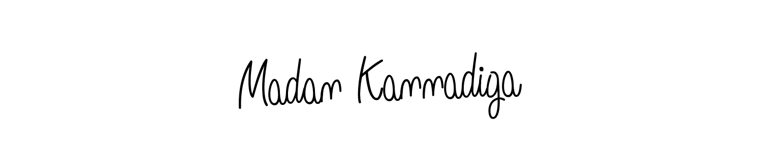 Design your own signature with our free online signature maker. With this signature software, you can create a handwritten (Angelique-Rose-font-FFP) signature for name Madan Kannadiga. Madan Kannadiga signature style 5 images and pictures png
