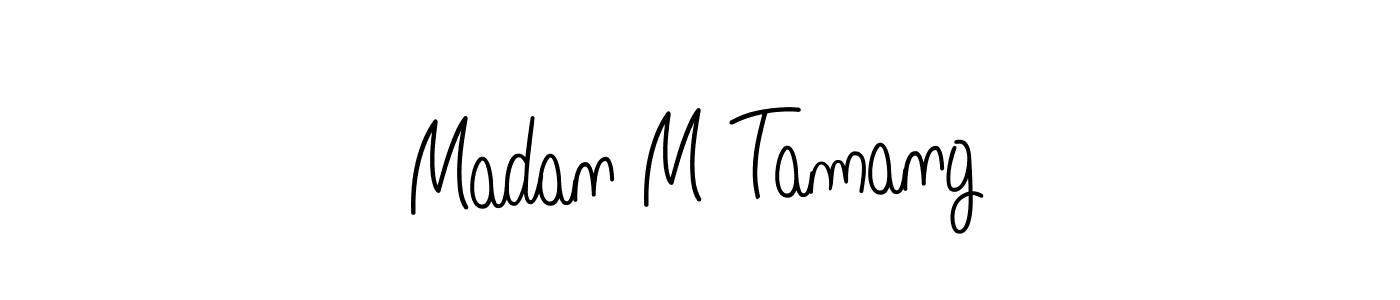 You should practise on your own different ways (Angelique-Rose-font-FFP) to write your name (Madan M Tamang) in signature. don't let someone else do it for you. Madan M Tamang signature style 5 images and pictures png