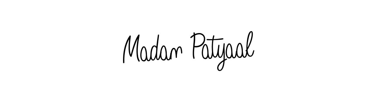 How to make Madan Patyaal name signature. Use Angelique-Rose-font-FFP style for creating short signs online. This is the latest handwritten sign. Madan Patyaal signature style 5 images and pictures png