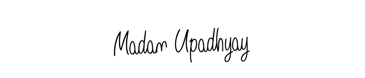 Make a beautiful signature design for name Madan Upadhyay. With this signature (Angelique-Rose-font-FFP) style, you can create a handwritten signature for free. Madan Upadhyay signature style 5 images and pictures png