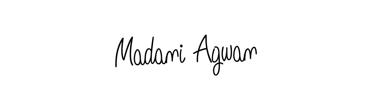 How to make Madani Agwan name signature. Use Angelique-Rose-font-FFP style for creating short signs online. This is the latest handwritten sign. Madani Agwan signature style 5 images and pictures png
