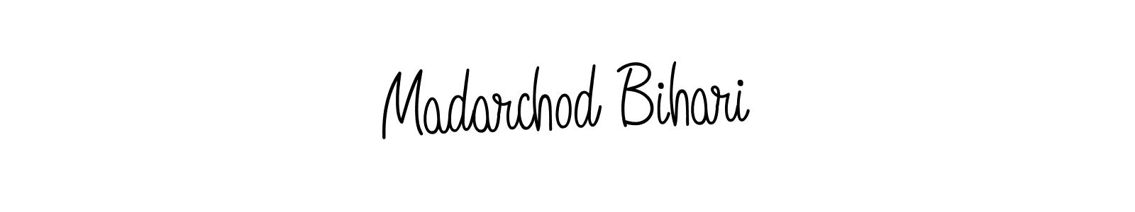 You should practise on your own different ways (Angelique-Rose-font-FFP) to write your name (Madarchod Bihari) in signature. don't let someone else do it for you. Madarchod Bihari signature style 5 images and pictures png