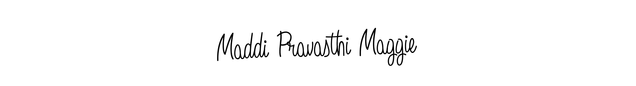How to make Maddi Pravasthi Maggie name signature. Use Angelique-Rose-font-FFP style for creating short signs online. This is the latest handwritten sign. Maddi Pravasthi Maggie signature style 5 images and pictures png