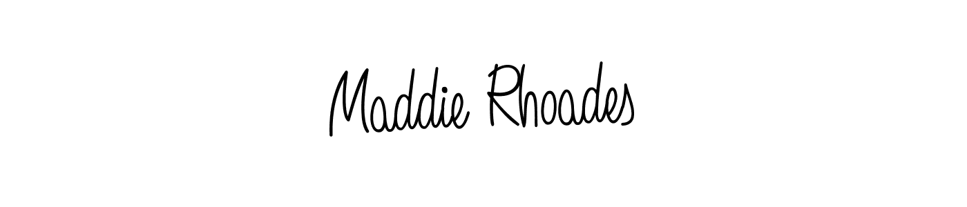 Maddie Rhoades stylish signature style. Best Handwritten Sign (Angelique-Rose-font-FFP) for my name. Handwritten Signature Collection Ideas for my name Maddie Rhoades. Maddie Rhoades signature style 5 images and pictures png