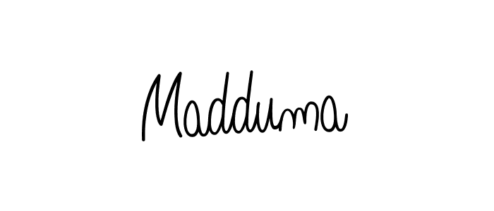 You should practise on your own different ways (Angelique-Rose-font-FFP) to write your name (Madduma) in signature. don't let someone else do it for you. Madduma signature style 5 images and pictures png