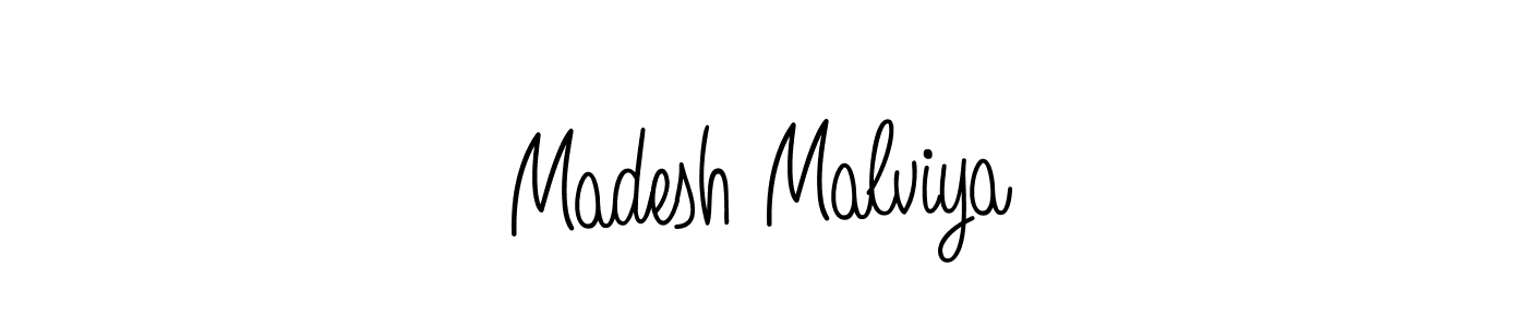 You should practise on your own different ways (Angelique-Rose-font-FFP) to write your name (Madesh Malviya) in signature. don't let someone else do it for you. Madesh Malviya signature style 5 images and pictures png