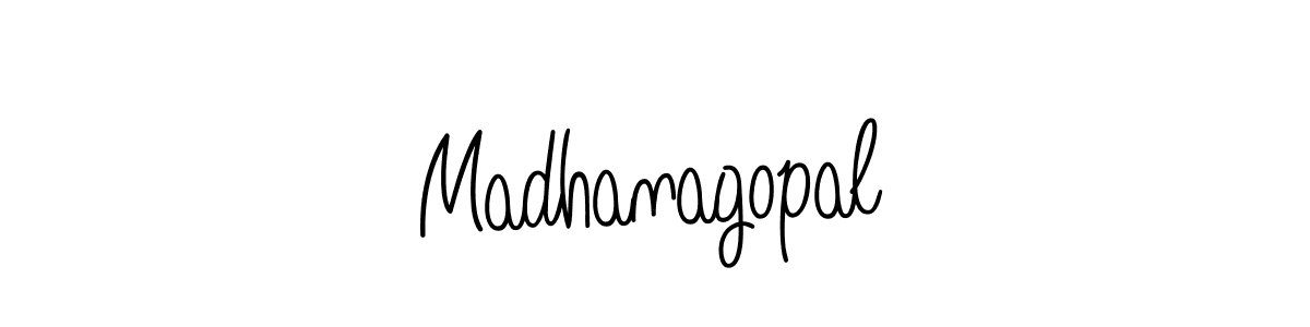 The best way (Angelique-Rose-font-FFP) to make a short signature is to pick only two or three words in your name. The name Madhanagopal include a total of six letters. For converting this name. Madhanagopal signature style 5 images and pictures png