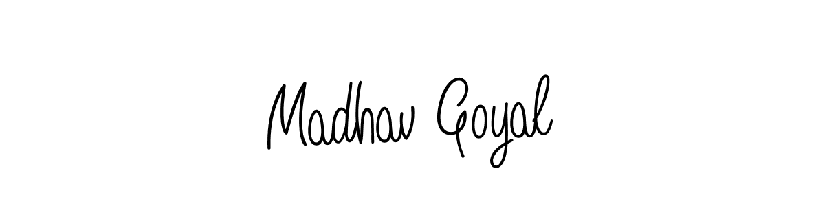 Make a beautiful signature design for name Madhav Goyal. With this signature (Angelique-Rose-font-FFP) style, you can create a handwritten signature for free. Madhav Goyal signature style 5 images and pictures png