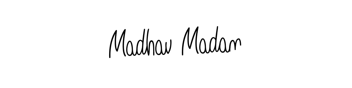 Make a beautiful signature design for name Madhav Madan. With this signature (Angelique-Rose-font-FFP) style, you can create a handwritten signature for free. Madhav Madan signature style 5 images and pictures png