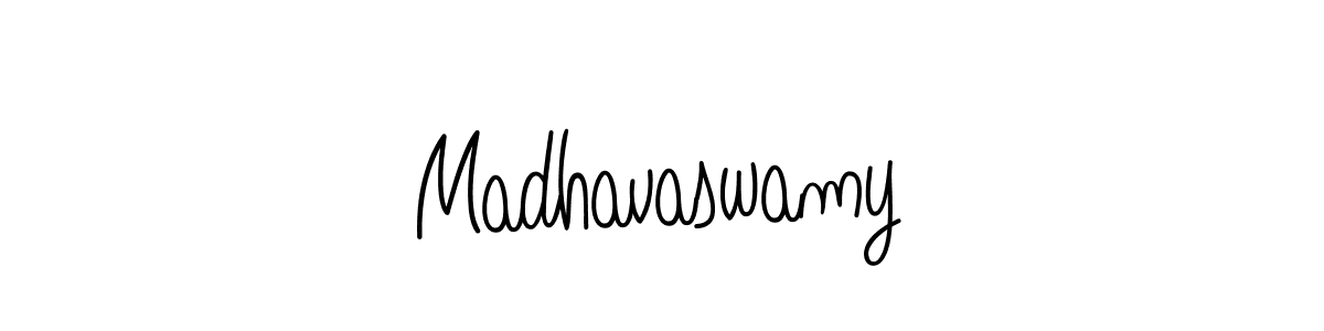 How to make Madhavaswamy signature? Angelique-Rose-font-FFP is a professional autograph style. Create handwritten signature for Madhavaswamy name. Madhavaswamy signature style 5 images and pictures png