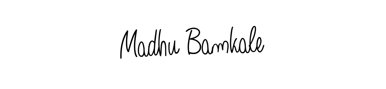 How to make Madhu Bamkale name signature. Use Angelique-Rose-font-FFP style for creating short signs online. This is the latest handwritten sign. Madhu Bamkale signature style 5 images and pictures png