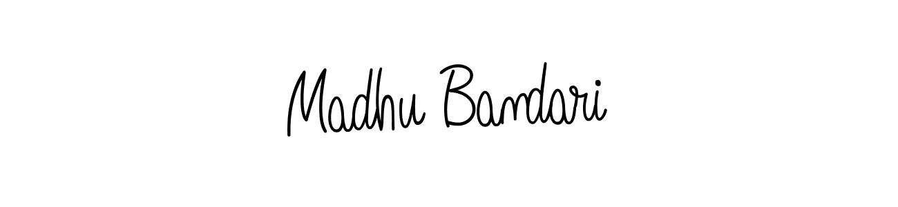 Madhu Bandari stylish signature style. Best Handwritten Sign (Angelique-Rose-font-FFP) for my name. Handwritten Signature Collection Ideas for my name Madhu Bandari. Madhu Bandari signature style 5 images and pictures png