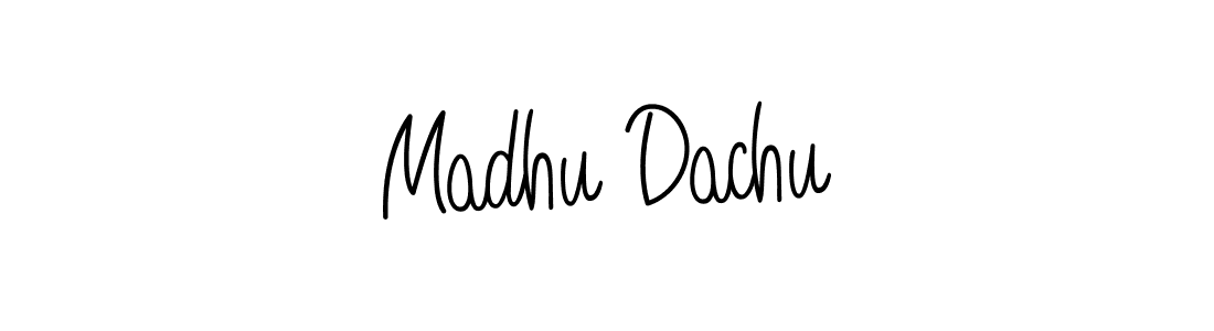 Make a beautiful signature design for name Madhu Dachu. With this signature (Angelique-Rose-font-FFP) style, you can create a handwritten signature for free. Madhu Dachu signature style 5 images and pictures png