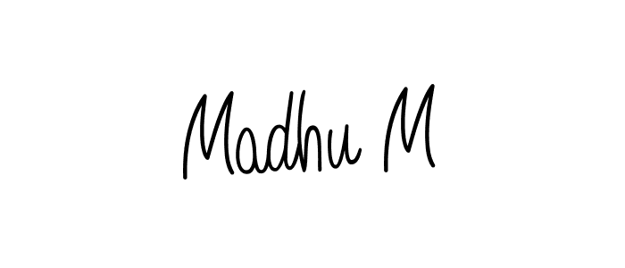 Also we have Madhu M name is the best signature style. Create professional handwritten signature collection using Angelique-Rose-font-FFP autograph style. Madhu M signature style 5 images and pictures png