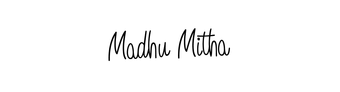 Madhu Mitha stylish signature style. Best Handwritten Sign (Angelique-Rose-font-FFP) for my name. Handwritten Signature Collection Ideas for my name Madhu Mitha. Madhu Mitha signature style 5 images and pictures png