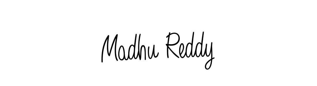 Make a beautiful signature design for name Madhu Reddy. With this signature (Angelique-Rose-font-FFP) style, you can create a handwritten signature for free. Madhu Reddy signature style 5 images and pictures png