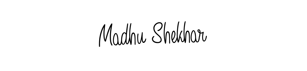 The best way (Angelique-Rose-font-FFP) to make a short signature is to pick only two or three words in your name. The name Madhu Shekhar include a total of six letters. For converting this name. Madhu Shekhar signature style 5 images and pictures png