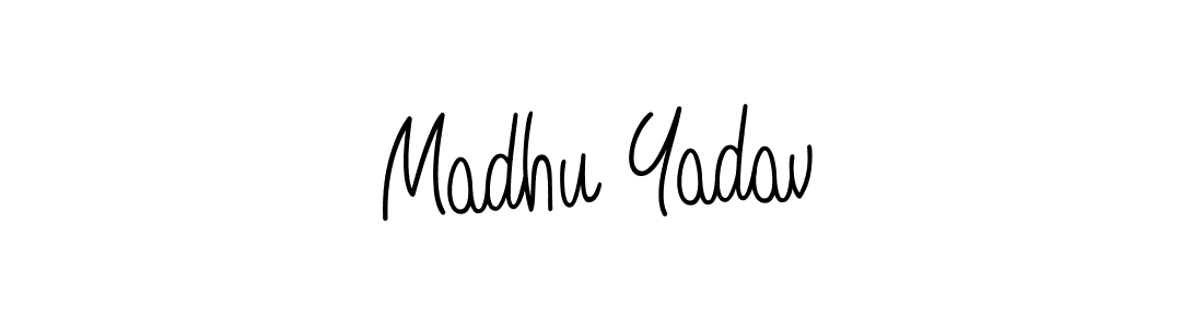 Madhu Yadav stylish signature style. Best Handwritten Sign (Angelique-Rose-font-FFP) for my name. Handwritten Signature Collection Ideas for my name Madhu Yadav. Madhu Yadav signature style 5 images and pictures png