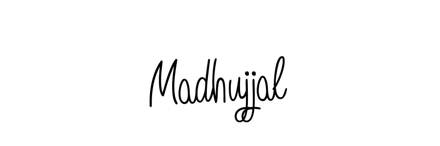 Use a signature maker to create a handwritten signature online. With this signature software, you can design (Angelique-Rose-font-FFP) your own signature for name Madhujjal. Madhujjal signature style 5 images and pictures png