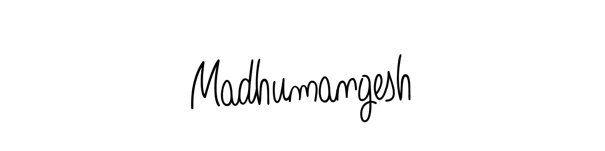 Make a beautiful signature design for name Madhumangesh. With this signature (Angelique-Rose-font-FFP) style, you can create a handwritten signature for free. Madhumangesh signature style 5 images and pictures png